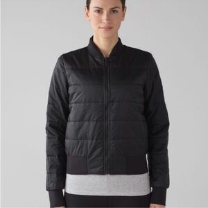Lululemon Non-Stop Bomber Jacket Black Reversible Women’s Zip Up Quilted 4